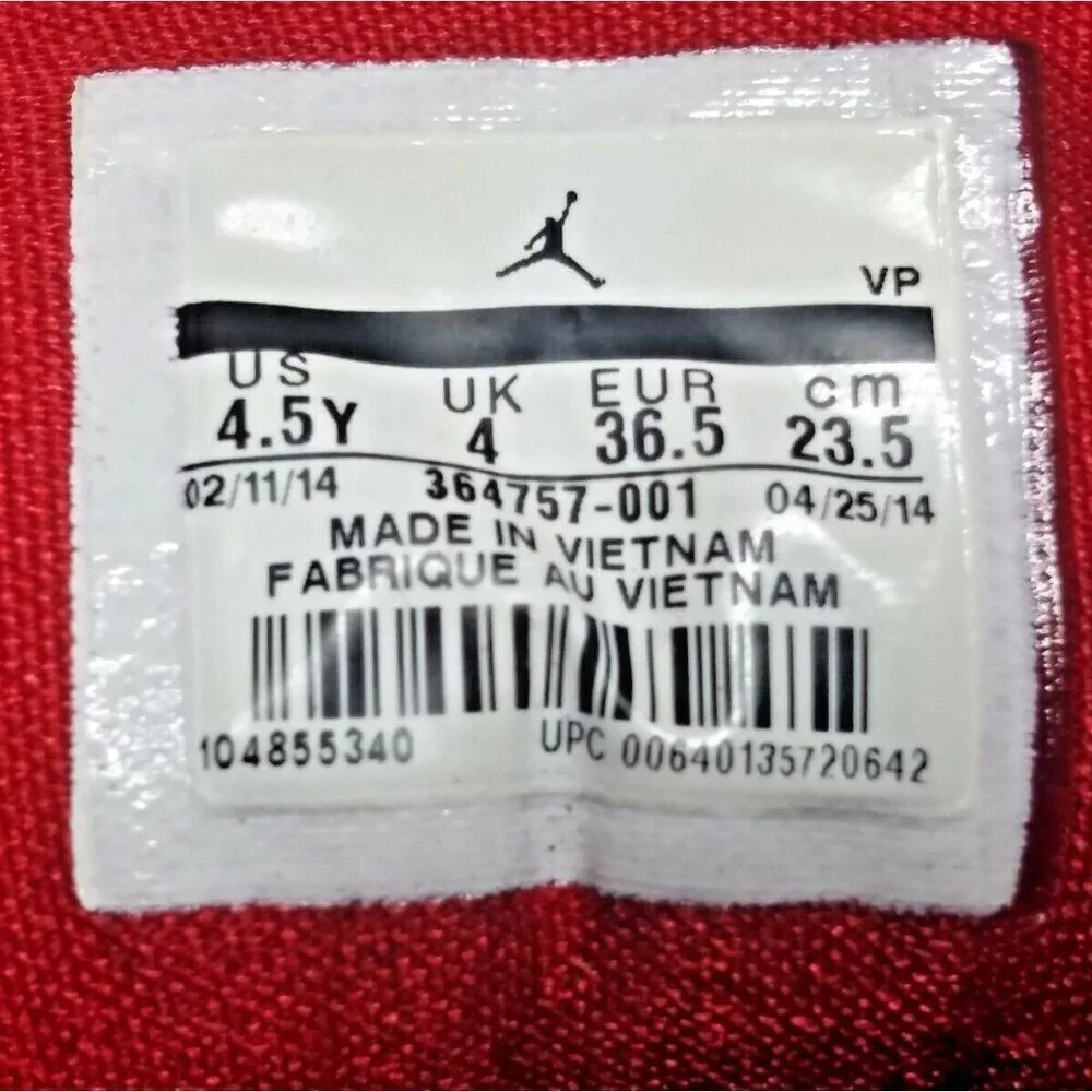 AIR JORDAN 45 GS Youth 364757-001 Sneaker Shoes Size US 4.5Y black gray white
